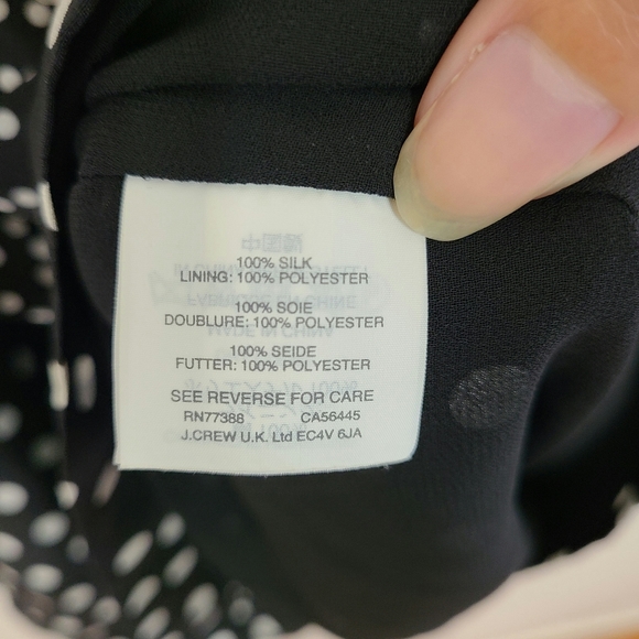 J. Crew | NWT Polka Dot One Shoulder Blouse Black White Size 12 - Picture 6 of 6